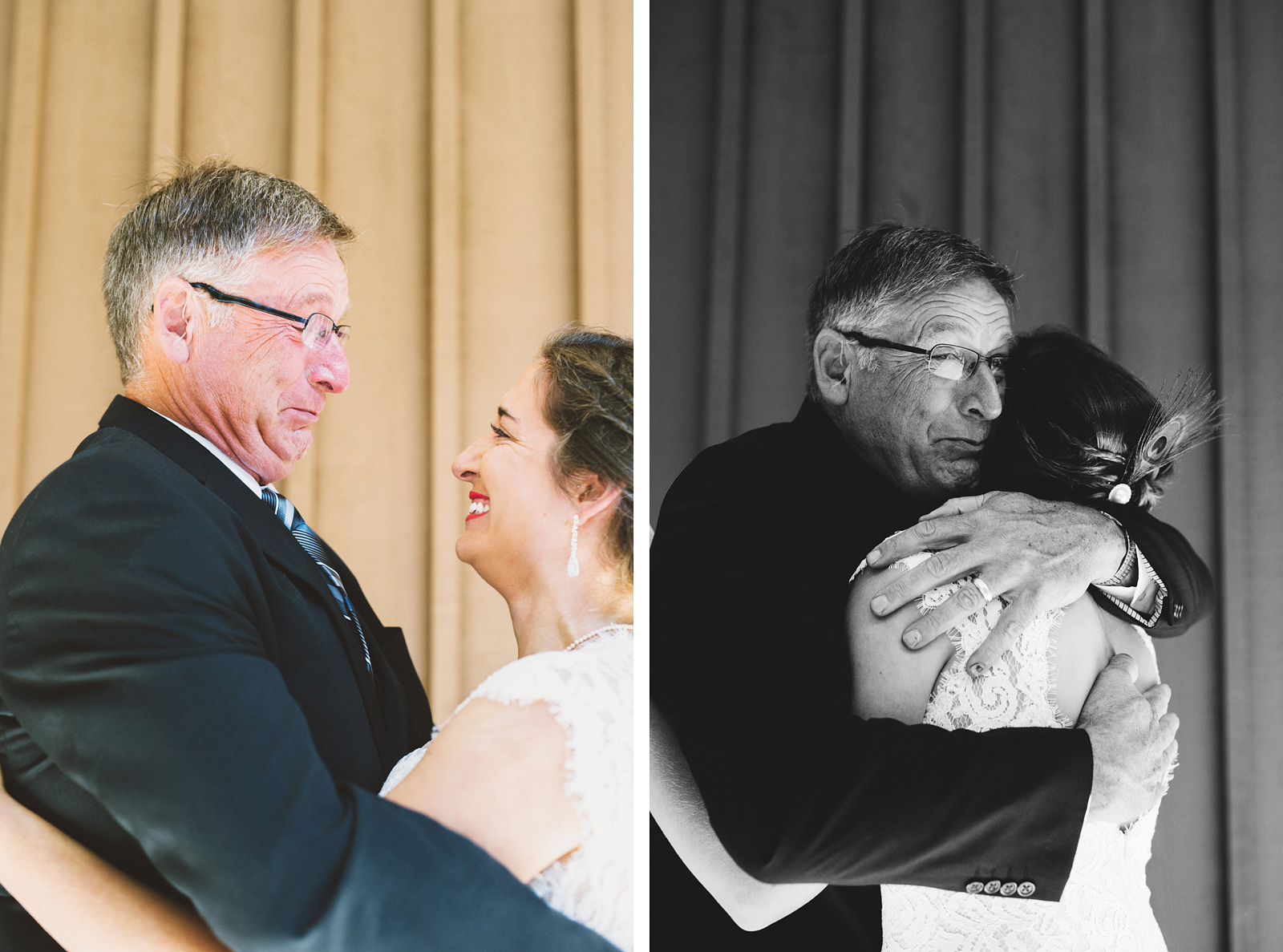 Bride's First Look with her father | Mazama Lodge Wedding