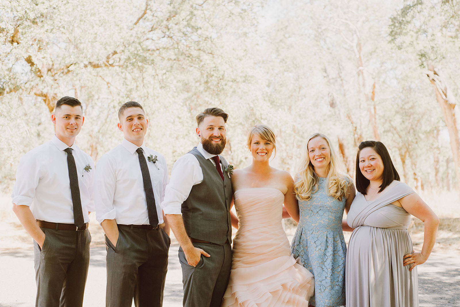 Wedding Party group photo in Bidwell Park | Backyard Chico California Wedding