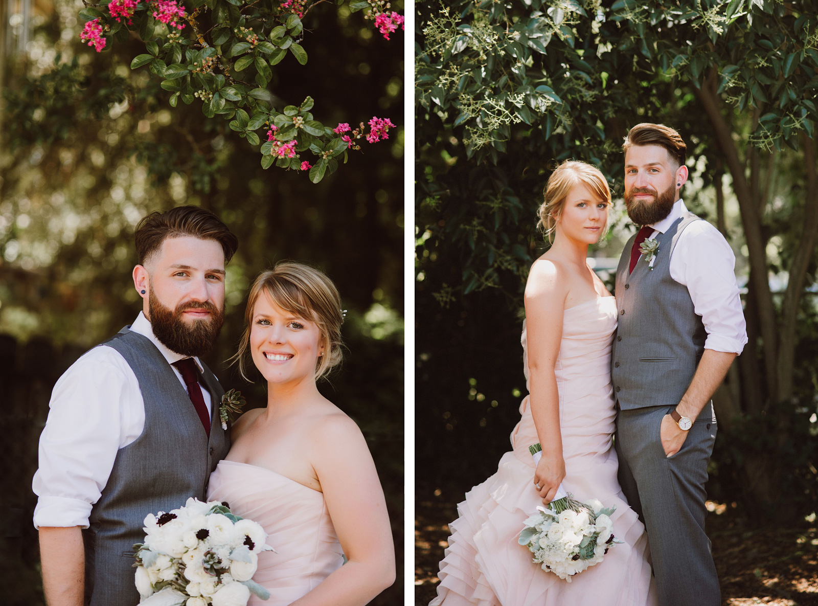 Portraits of Bride and Groom at their home | Backyard Chico California Wedding