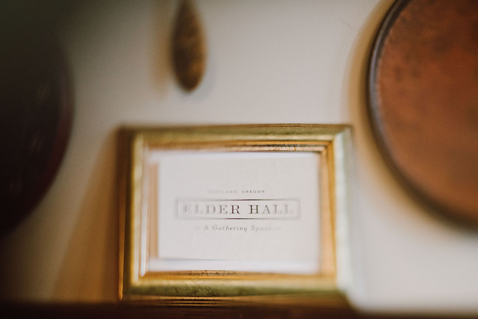 Elder Hall welcome plaque at an intimate Ned Ludd wedding