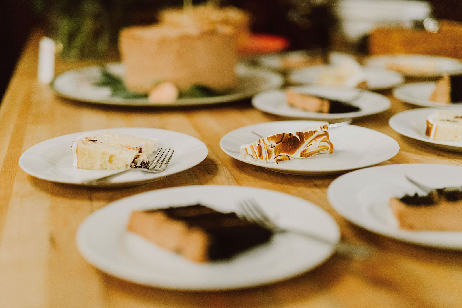 Slices of wedding cake at Elder Hall for an intimate Ned Ludd wedding