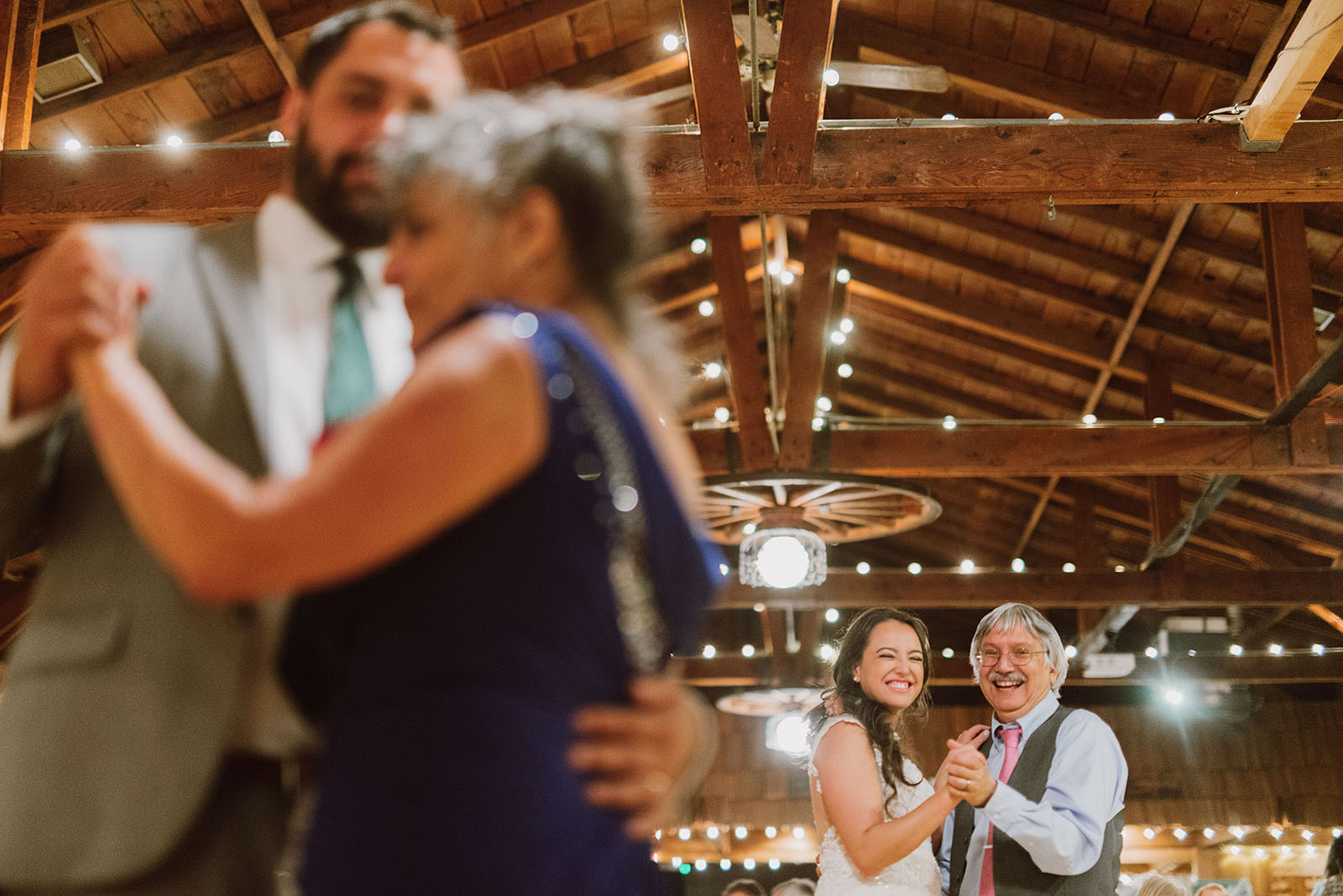 First dances with the newlyweds' parents at a Cedarville Lodge Wedding