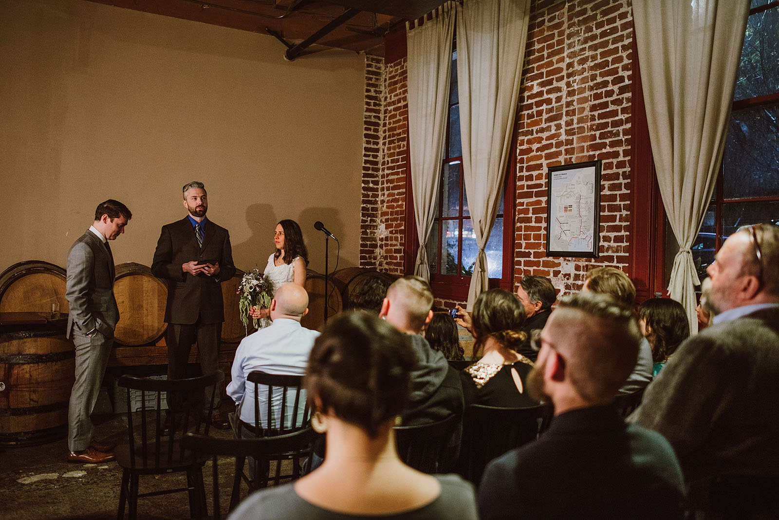 Opening ceremony at an Intimate Restaurant Wedding in Portland, OR